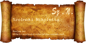 Szolnoki Nikoletta névjegykártya