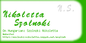 nikoletta szolnoki business card